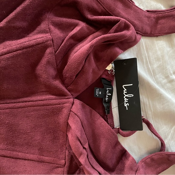 NWT Lulu’s crop faux suede bustier top Size M - Picture 3 of 3